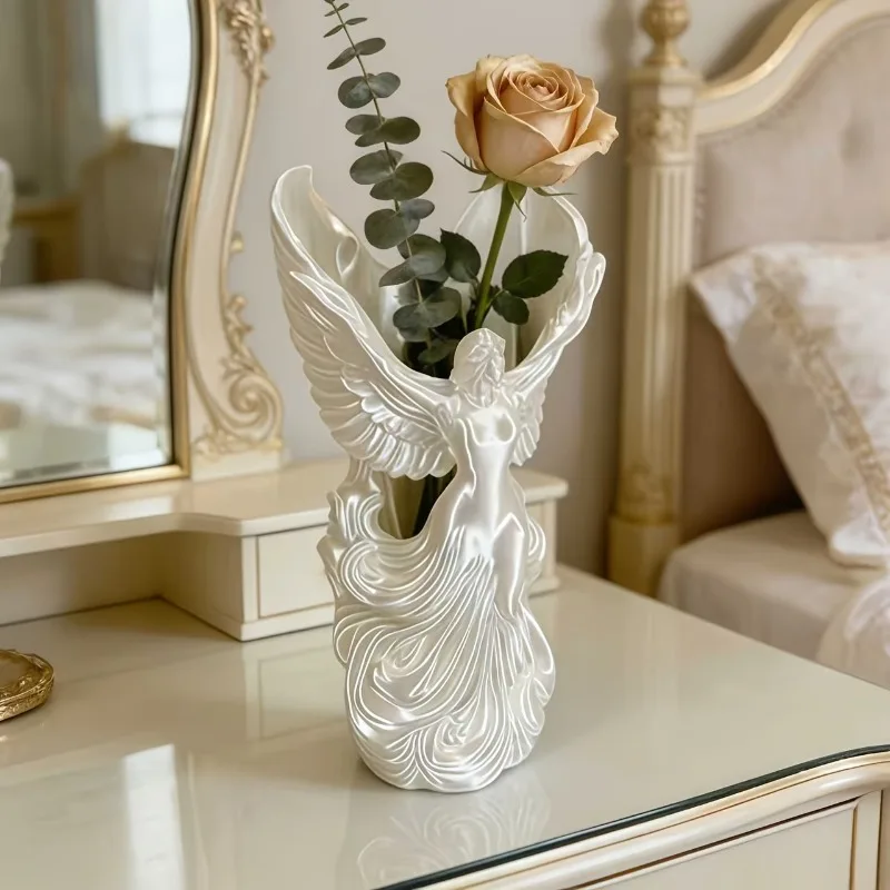 Top Selling 3D Printed Angel Wing Pen Holder Sculpture, Simple Desktop Decoration, Home Decor, Creative Gift