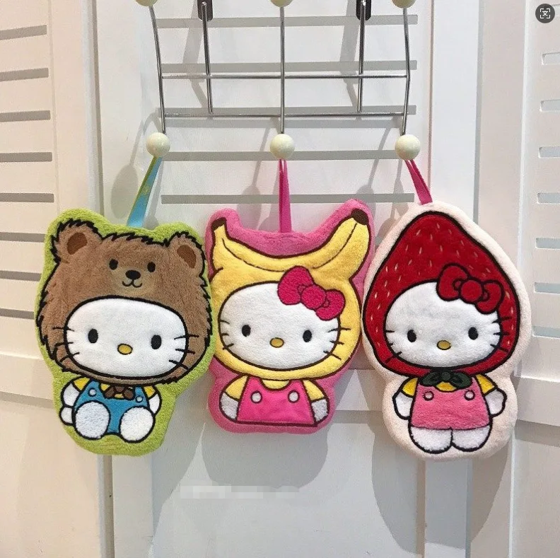 

Kawaii Hello Kitty Hand Towels Absorbent Hand Towel Bathroom Hand Cloth Kitchen Handkerchief Towel Cartoon Household Goods Suppl