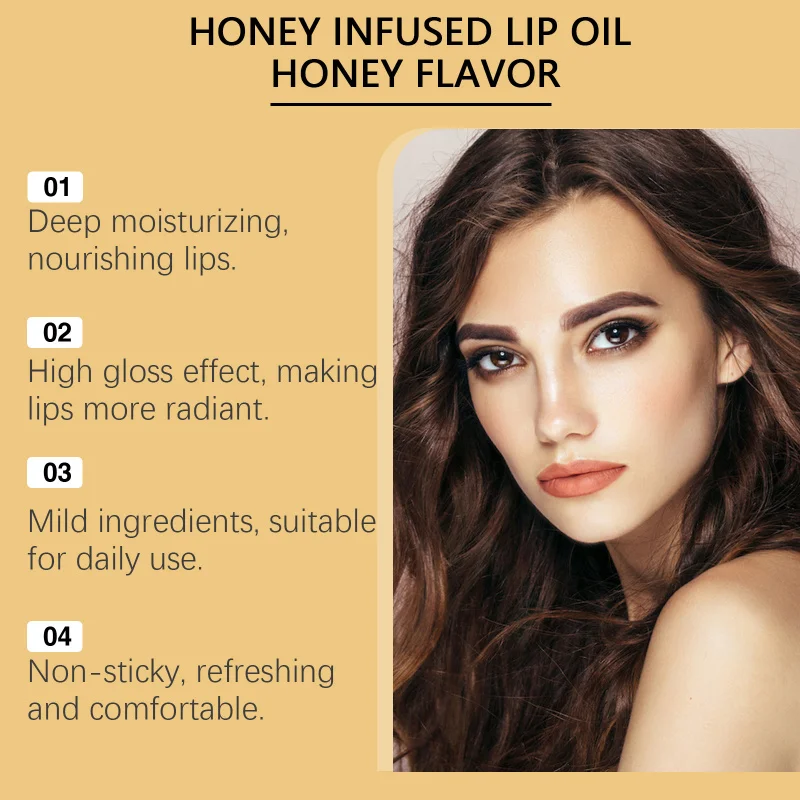 

Honey Flavored Lip Oil - 8ml, Gentle Hydration, Locks in Moisture, Non-Irritating, Daily Lip Care with Mineral Oil & Jojoba Oil
