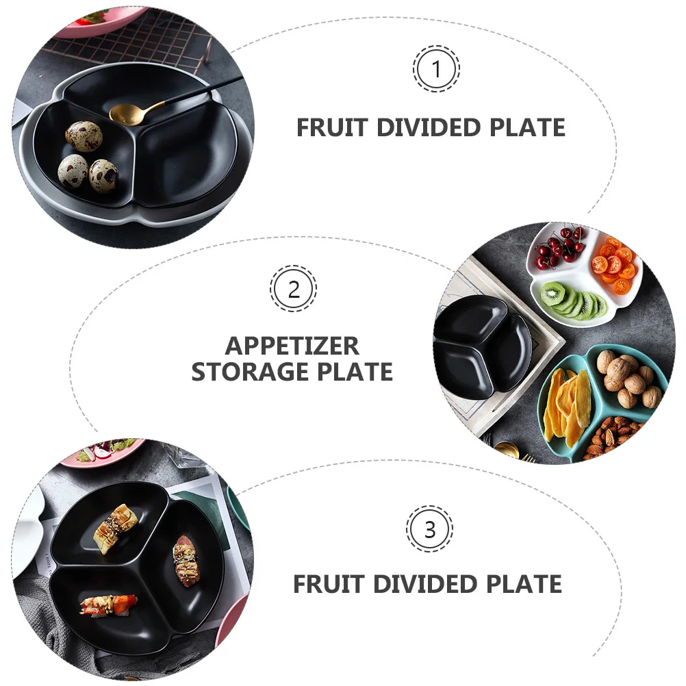 

Fruit Appetizer Serving Tray Divided Plate Trays Household Snack Divider Food for Home