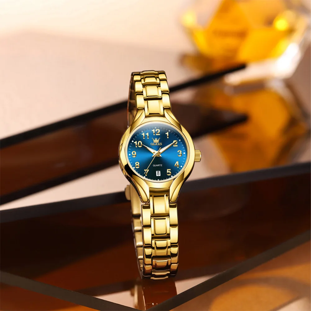 New OLEVS Luxury Fashion Women's Watch High Quality Gold Steel Casual Waterproof Quartz Ladies Watch reloj para mujer