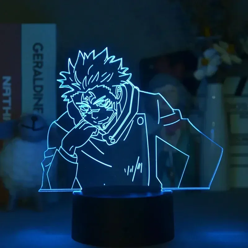 Jujutsu Kaisen Figurki Anime Gojo Satoru 3d Lampa Led Sypialnia Anime Figurka Nocne Światła Manger Avatar Dekoracja Pokoju