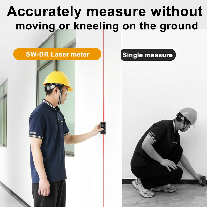 SNDWAY Dual Laser Distance Meter Bilateral Laser Rangefinder 60/100M Rechargeable Digital Tape Measure Profesional Range Finder