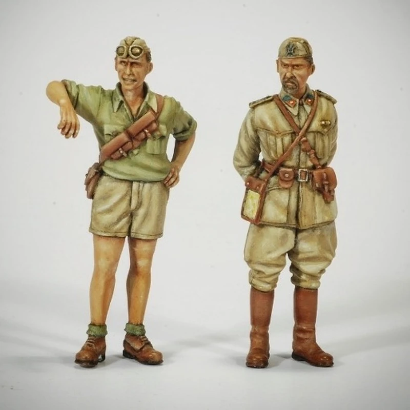 1/35 Scale Resin Figure Model Kiti History GK Officials and Privates in North Africa Unassembled and Unpainted DIY Collection