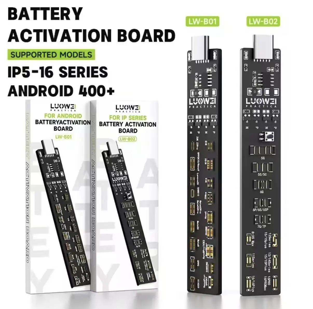 LUOWEI LW-B01/B02/B03 Battery Activation Board No Disassembly Required For IPhone 5-16pm & Android  One-Click Battery Activation