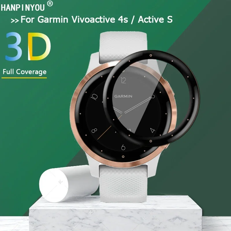 For Garmin Vivoactive 4s / Active S Smart Watch Full Covering 3D Curved Plating Soft PMMA PET Film Screen Protector (Not Glass)