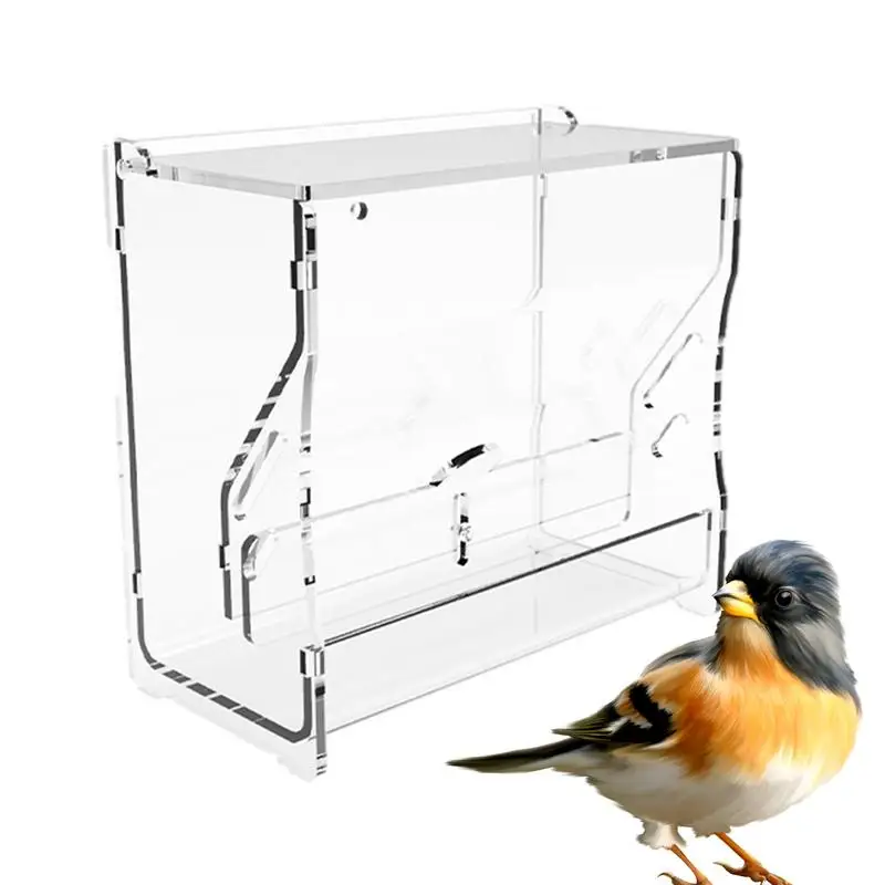 Quail Feeder 4 Clear Chicken Food Dispenser Chicken Feeder Practical Box Bowl Portable Easy To Install Detachable Quail Accesery