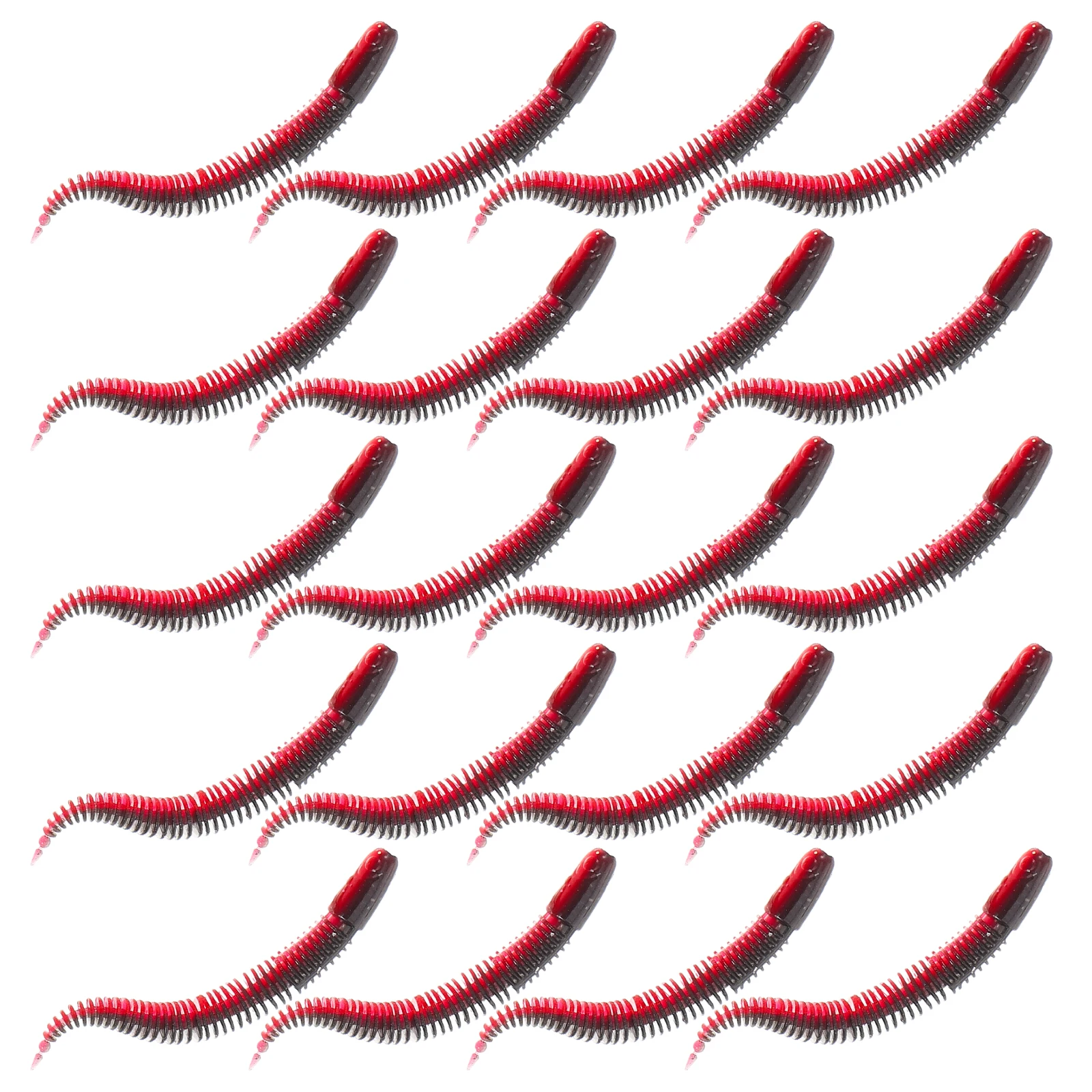 

30pcs Lure Soft Bait Fishing Fake Bloodworm Trout Tackle Plastic Stuff Realistic Worm Shape Floating Action Fish Bait
