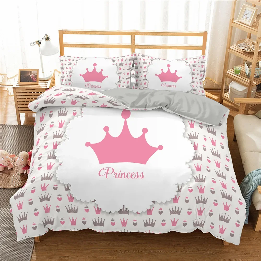 Imagem -03 - Adorável Rosa Conjunto de Cama Capa Edredon 140x200 para o Quarto da Menina Colcha Fronha Capa Edredão Único Tamanho Duplo sem Folha