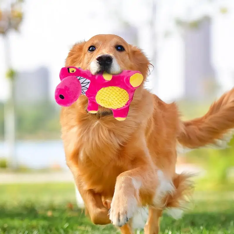 

Squeaky Animal Dog Toys Plush Animal Crinkle Dog Toys Squeaky Dinosaur Pet Toys Wear Resistant Cute Birthday Gifts For Puppy And
