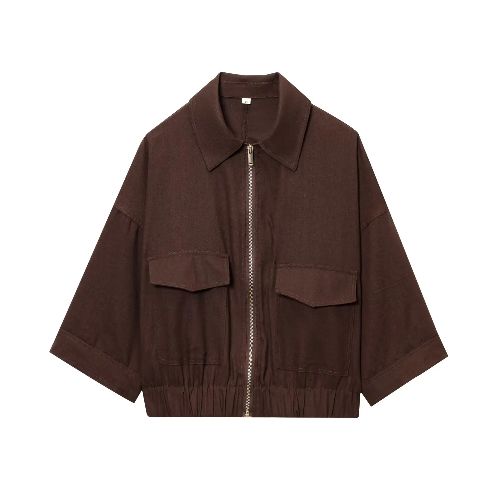 Chaqueta Informal Hoada para Mujer, Cuello con Cremallera, Abrigo de Lino Mixto, Moda Femenina, Color Puro, Manga Larga, La...