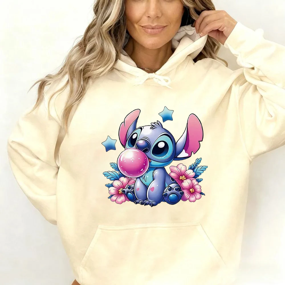 Disney Stitch Fashion Hoodie Disney Element Pattern Printing Casual Daily Comfortable Breathable Sweater