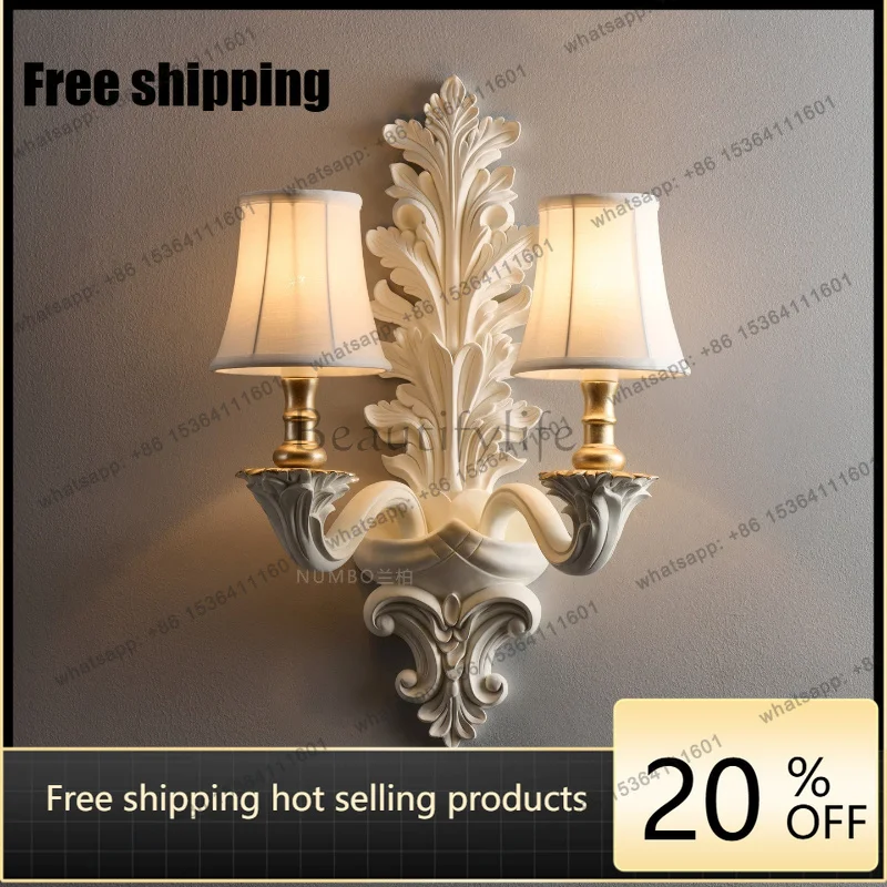 Living room background wall Bedroom American staircase French retro corridor wall aisle luminous ornament