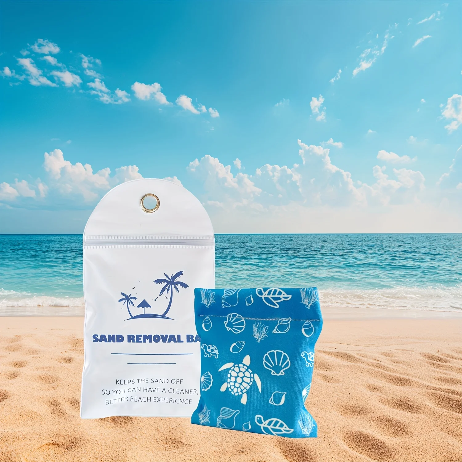 Strandurlaub-Essentials: Sandentferner-Beutel, Magischer Sand-Abwischhandschuh, Reise-Must-Haves für Surfen, Schwimmen, Camping-Gadgets