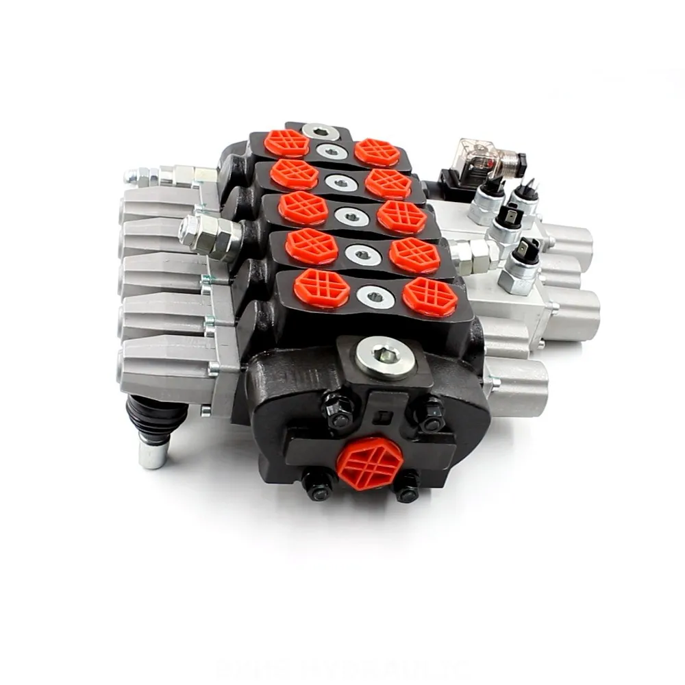 Excavator Joystick Hydraulic Valve High-Performance Manual 5 Spool Sectional Directional Valve