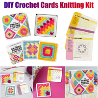 DIY Knitted Pattern Cards Set 50 Mix & Matchs Designs Crochet Cards Granny Square Card Deck for Beginners Deck Knitting Kit