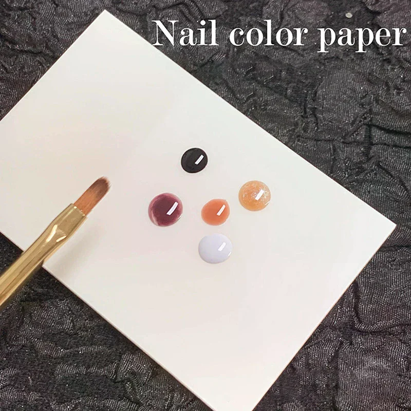 50pcs 7.5*5cm Disposable Tinting Glue Paper Tearable Nail Toning Palettes Nail Polish Color Mixing Tray Waterproof Display
