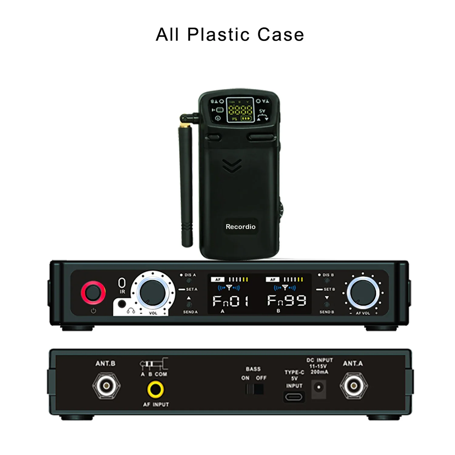 

GAW-M802 UHF Professional Dual Channel Wireless Monitoring System, Rechargeable For Stage Performances