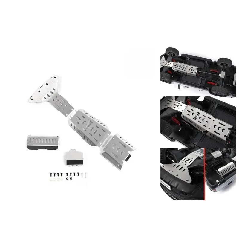1/8 Scale KM RAM 1500 RC Crawler Stainless Steel Skid Plate Set - Full Chassis Armor with Direct Bolt-on Installation
