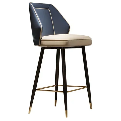 

#Waterproof Nordic Bar Chair Leather Metal Luxury Chair Furniture Chair