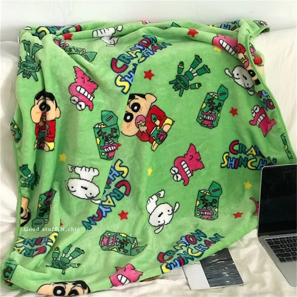 Crayon Shin-chan  Blanket Japanese Anime Flannel Blanket Warm Blanket Leg Blanket Office Bedroom School Nap Blanket Summer Quilt