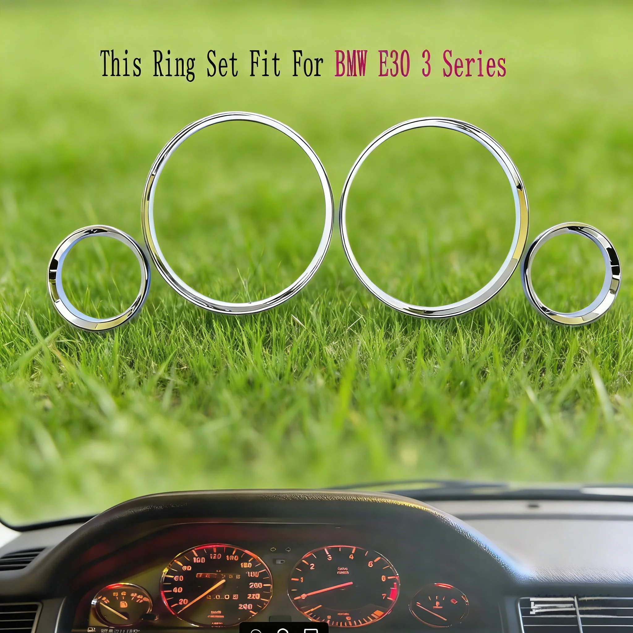 Speedometer Gauge Dial Rings Bezel Trim Replacement Car Interior Upgrade For BMW E30 3 Series