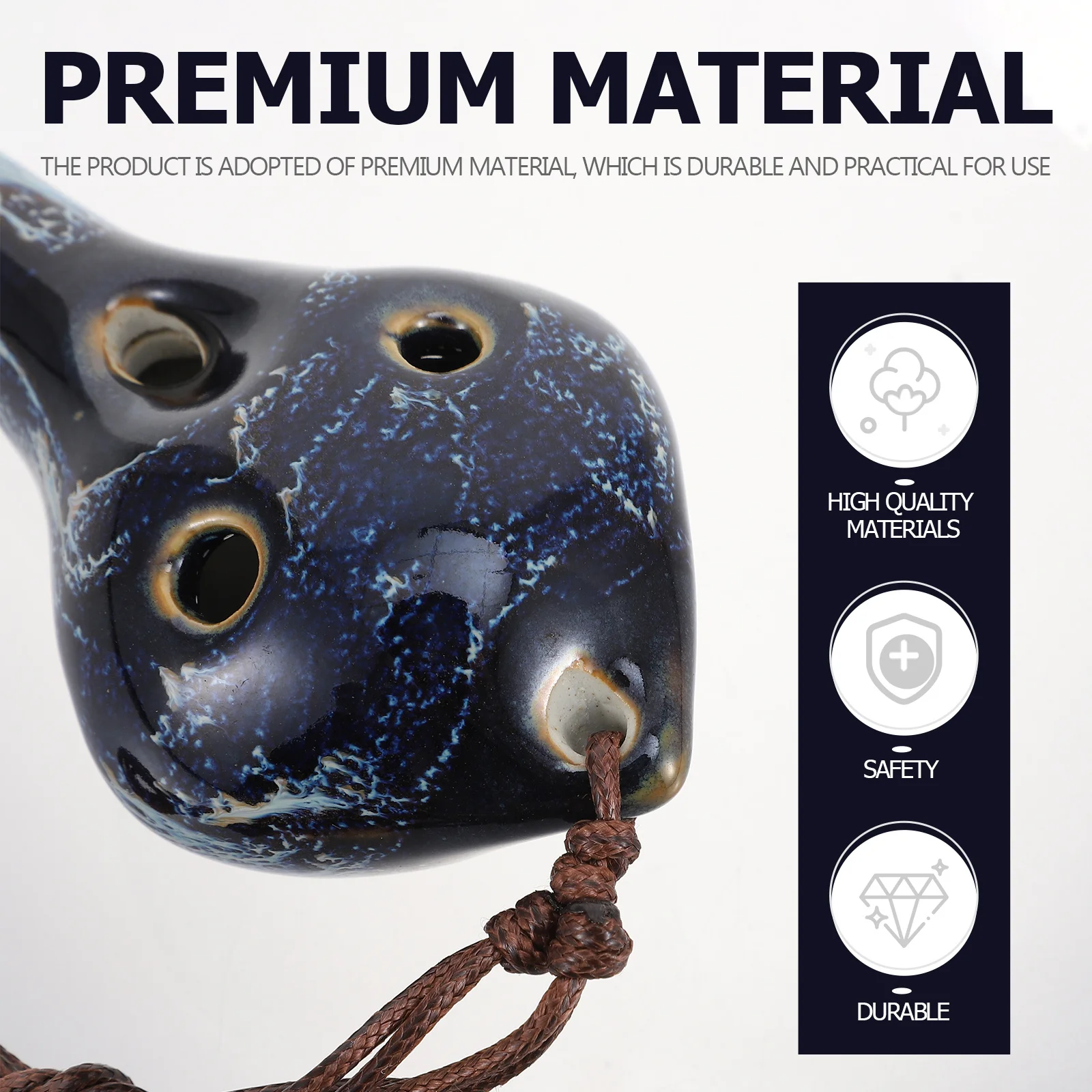 

Portable 6-Hole Ceramic Ocarina High-Quality Sound Easy to Play for Children Beginners Portable 6-Hole Ceramic