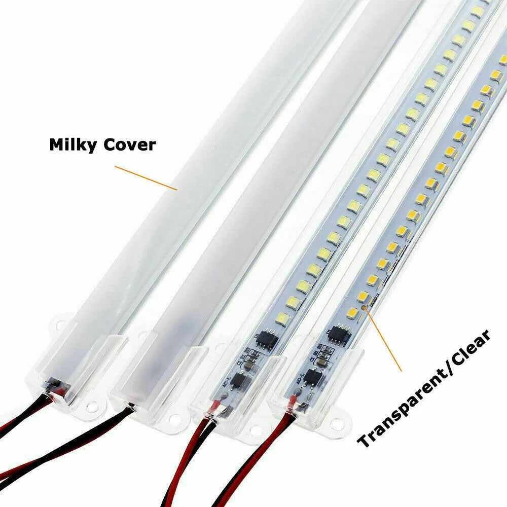 220V LED Rigid Light Strip High Brightness 30cm/40cm/50cm SMD Fluorescent Floodlight Tube Bar Industries Showcase Display Lamp