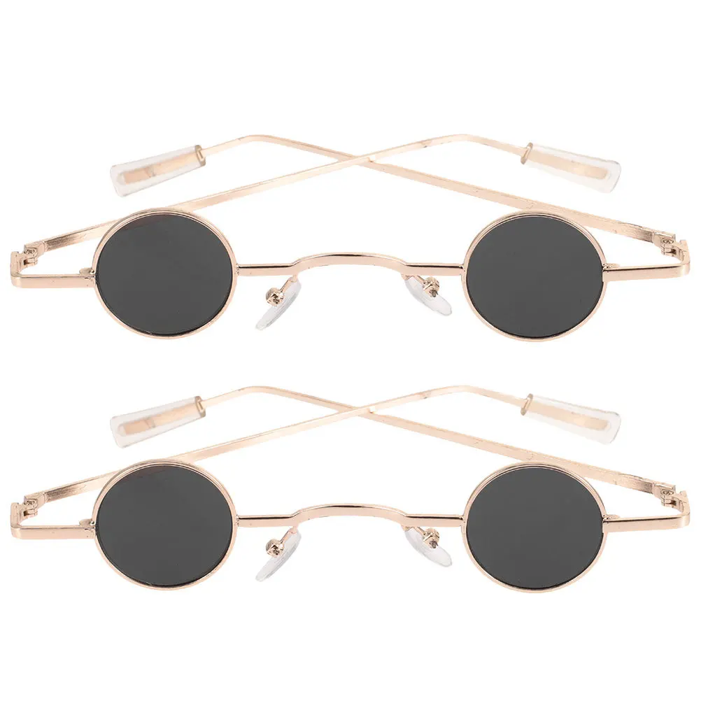 

2Pairs Retro Sunglasses Metal Frame Party Small Round Sunglasses Unisex Summer Women Men Vintage Style