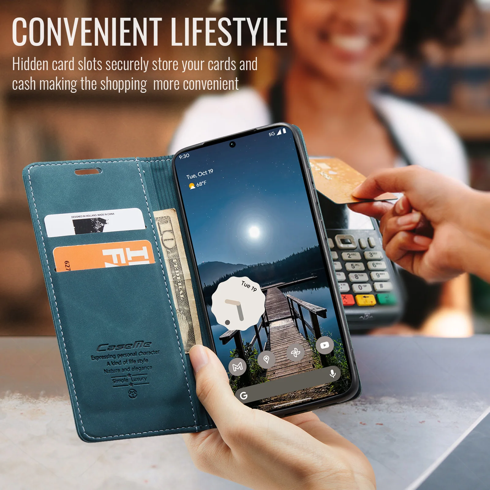 CaseMe-013 Luxury Leather Wallet Case for Google 11 11 Pro XL with Card Slots, Kickstand & Full Body Protection Flip Folio Cover