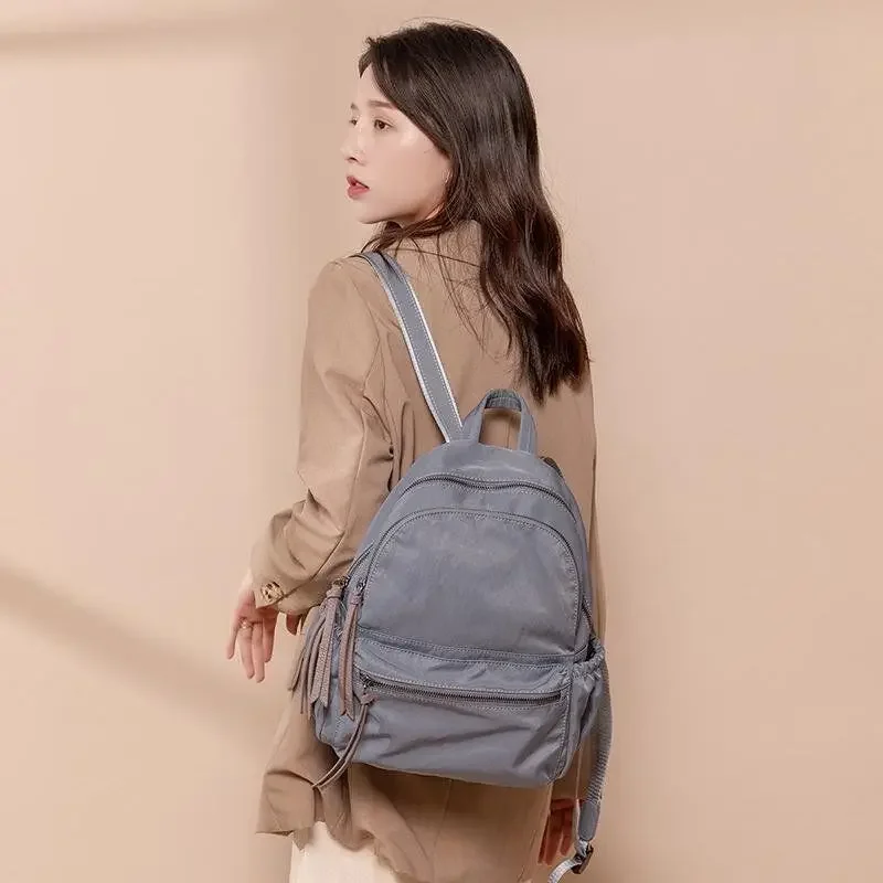 Backpack Women New Korean Fashion Simple Canvas Zipper Casual Backpack Girls Travel Backpack Small Fresh