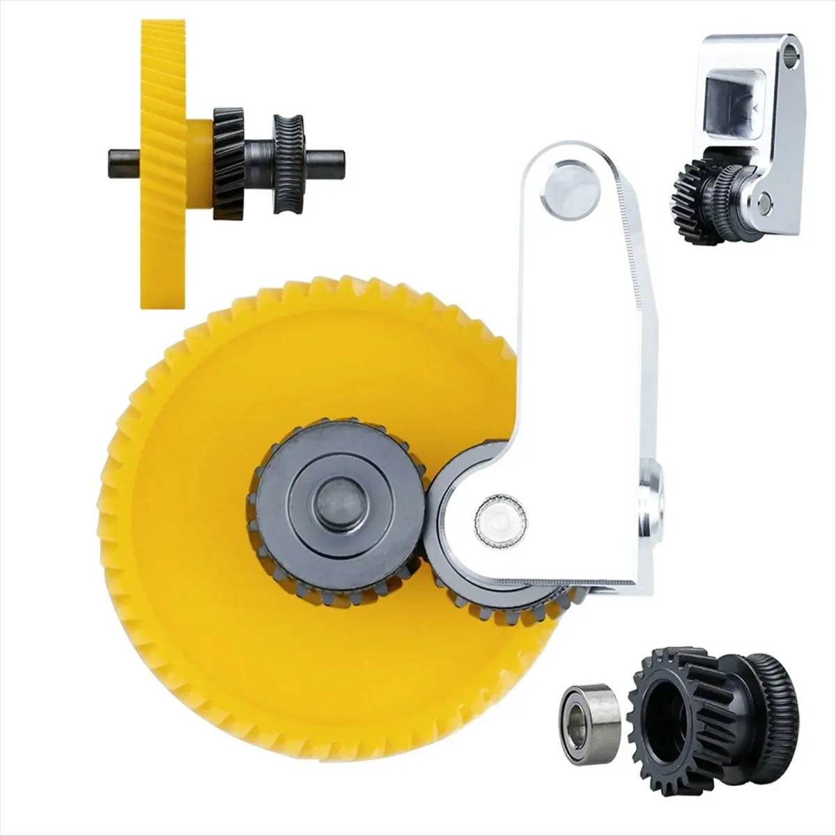 

[A90P] Upgrade Hardened Steel Extruder Gear Assembly for Bambu Lab P1S P1P X1 Carbon X1C 3D Printer Accessories Yellow+Black