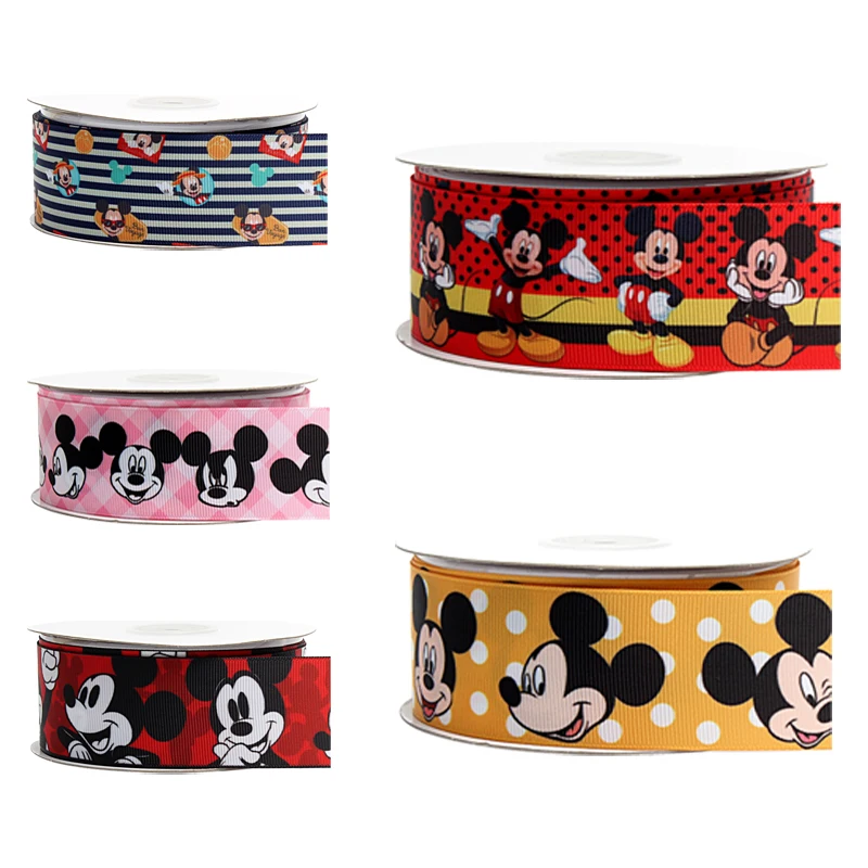 Nastro in Grograin personalizzato cartone animato Disney per fiocchi fai da te 10 metri forniture artigianali materiali decorativi fatti a mano