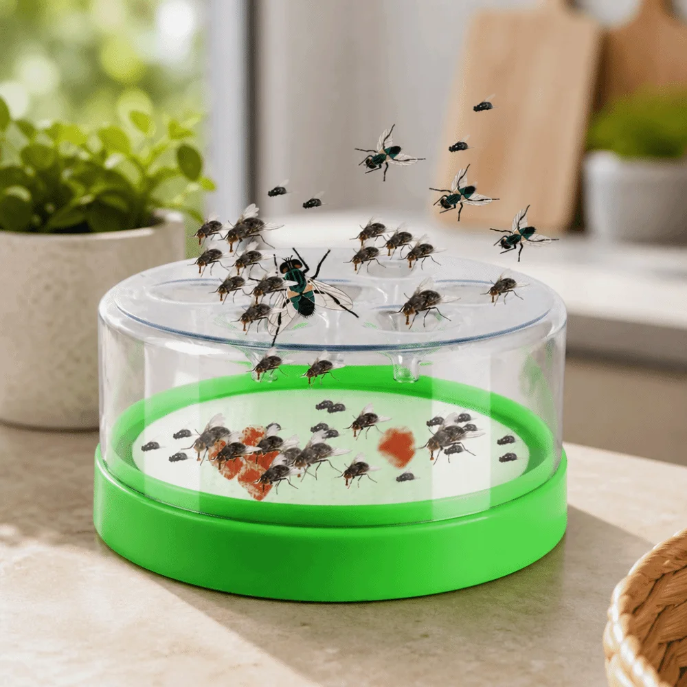 Practical 7 Holes Automatic Fly Trap Non-Toxic Reusable Mosquito Killler Safe Durable Pest Trap Device Garden