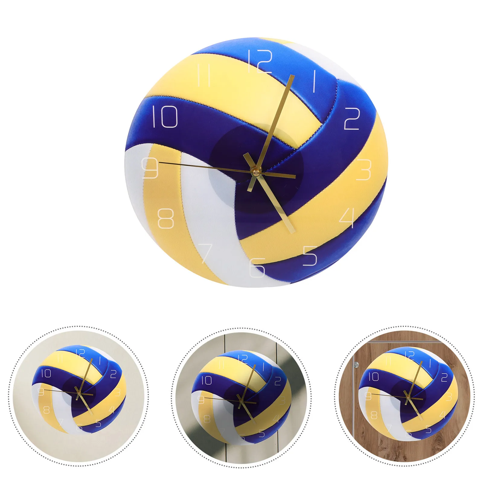 

Stylish Volleyball Wall Clock with Clear Arabic Numerals Silent Mechanism for Study Room Bedroom Office Home Wall Decor