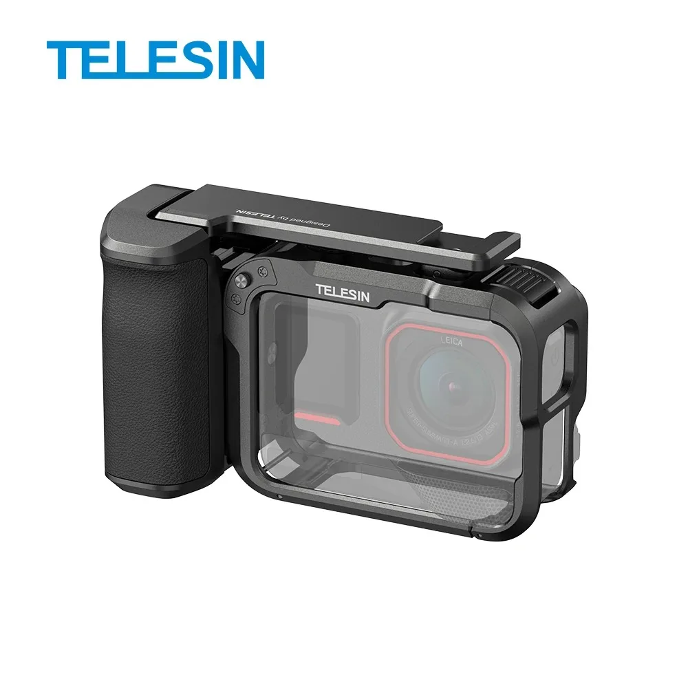 

TELESIN Hand Grip Aid Remote Control StreetGrip Kit Rabbit Cage Set For Insta360 Acepro Acepro 2 Accessories with Dual Cold Shoe