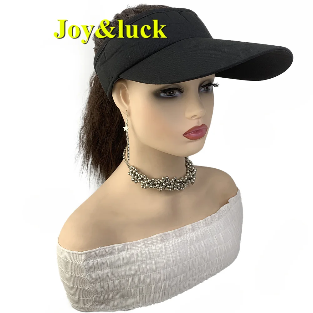 Synthetic Natural Curly Baseball Cap Wig Black Ponytail Extension  Daily  Hat  Wigs For  Women