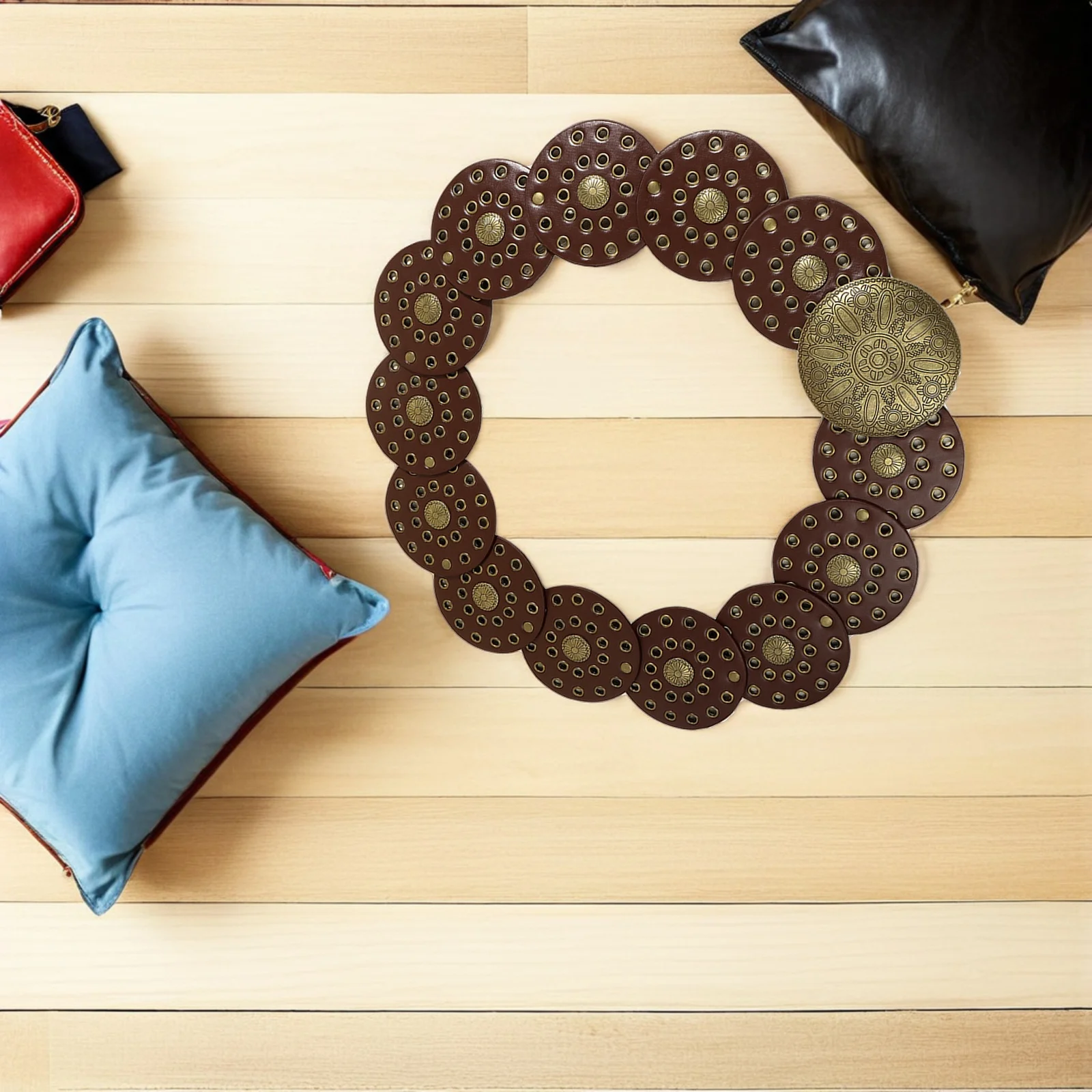 حزام الخصر الرجعية للنساء مبالغ فيه حزام القرص فساتين راقية ملحق خمر مجوهرات للجسم حزام الخصر ديكور