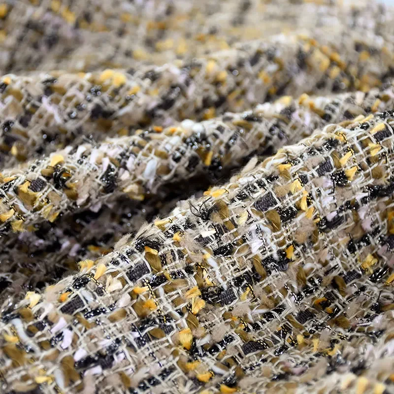 Tissu Tweed Tressé Épais pour Femme, au Mètre, pour Vêtements, Combinaisons, Couture, Uni, Robes de Haute Qualité, Textile Doux et Lisse