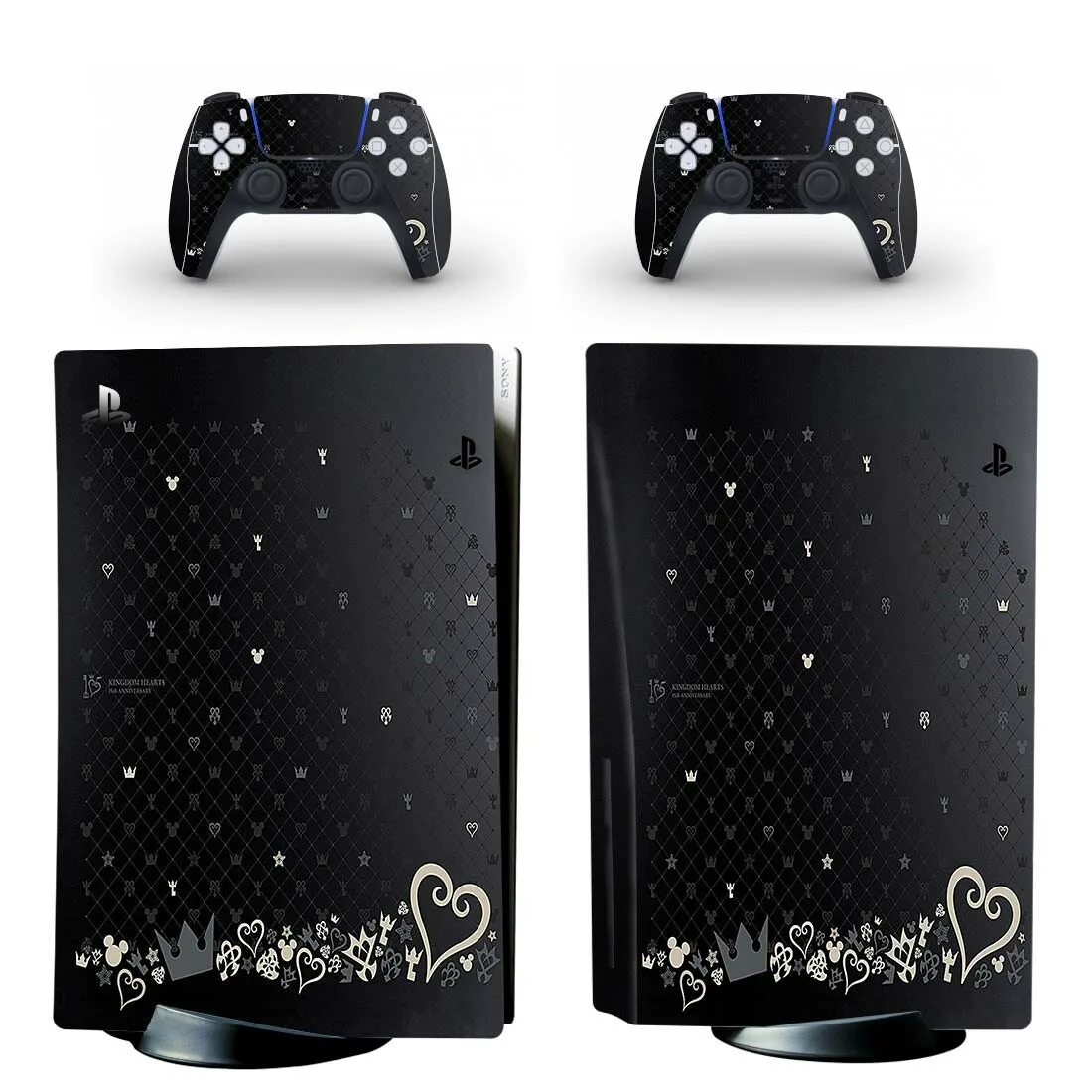 Kingdom Hearts PS5 Disc Skin Sticker Decal Cover for Console and 2 Controllers PS5 Disk Skin Sticker Vinyl