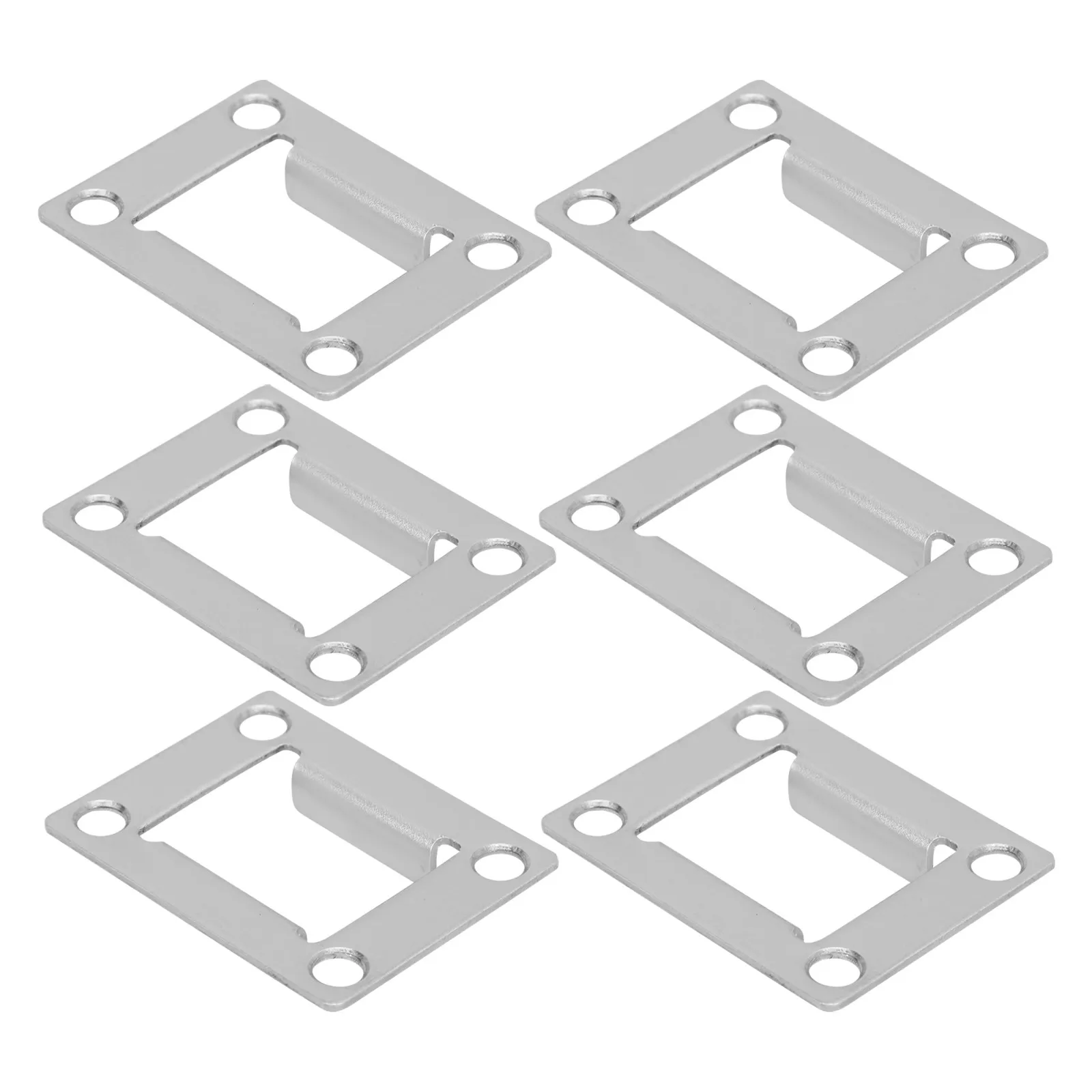 6Pcs Thickened Door Strike Plate Stainless Steel Wear Resistant Impact Proof Easy Install Security Reinforcement Plate for Home