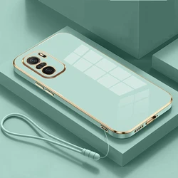 For Xiaomi Poco M5S Case Luxury Square Plating Redmi Note 10 10S Phone Case ShockProof Silicone Back Cover Fundas