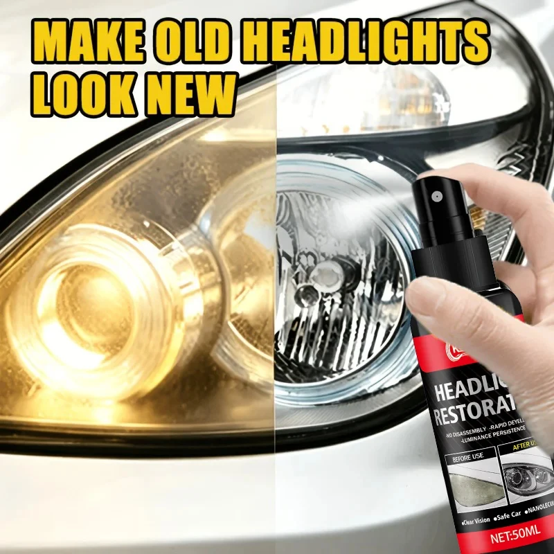 New Professional Car Headlight Restorer - Quickly Removes Yellowing and Oxidation, Enhances Brightness and Clarity