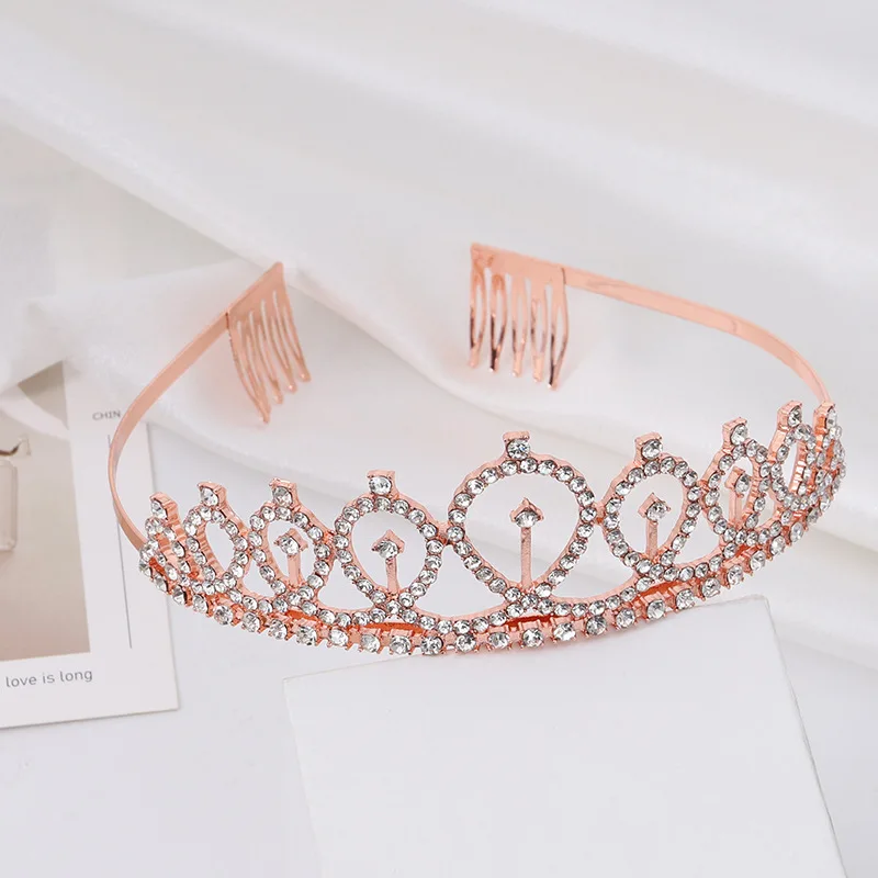 Fashion Bridal Crown Headband Rhinestones Birthday Crown Headband European American Bachelorette Party Headgear Hair Accessories