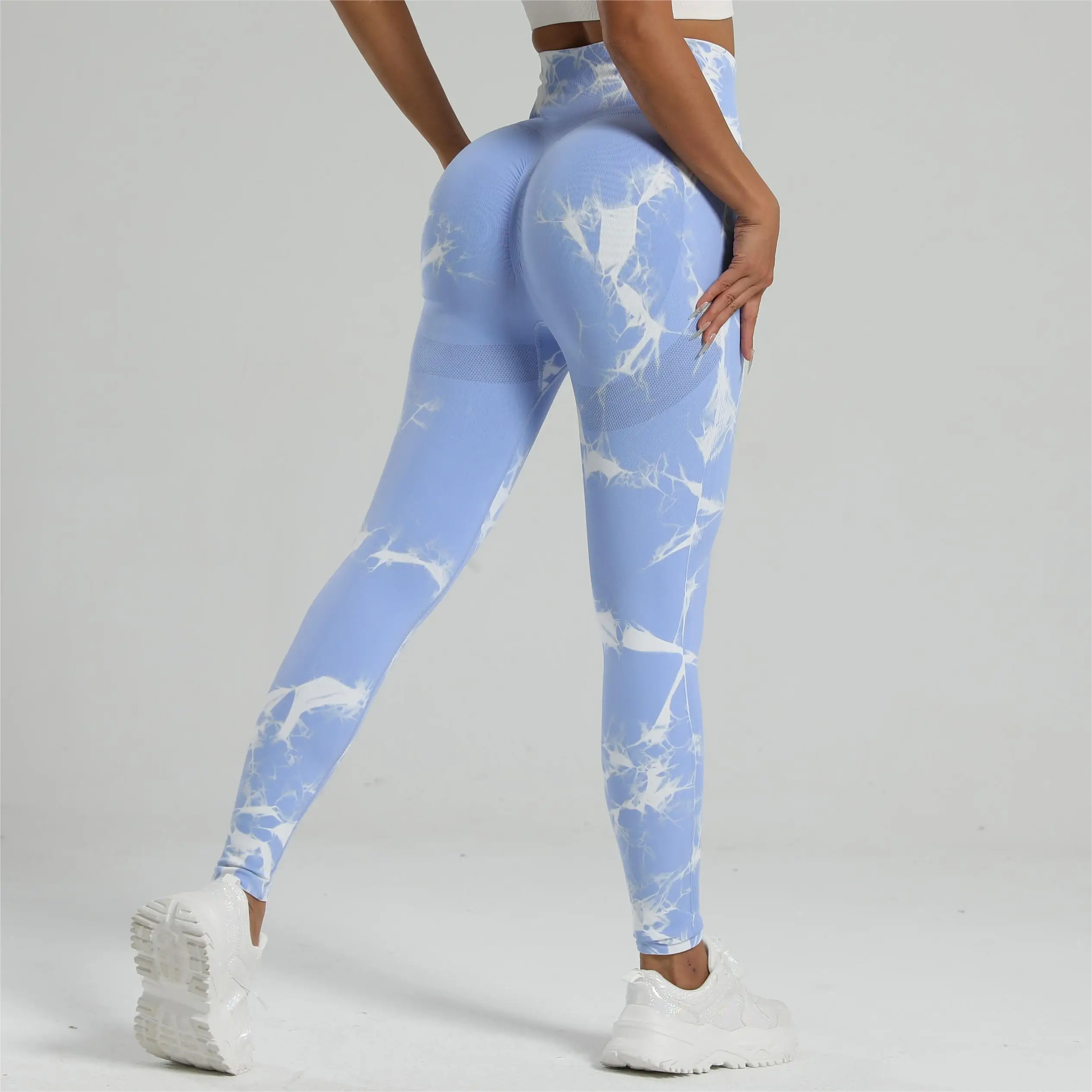 Women Tie Dye Gym Leggings Seamless Yoga Workout Sports leggin High Waist Scrunch Butt Lifting Outdoor Pants Elastic Tights