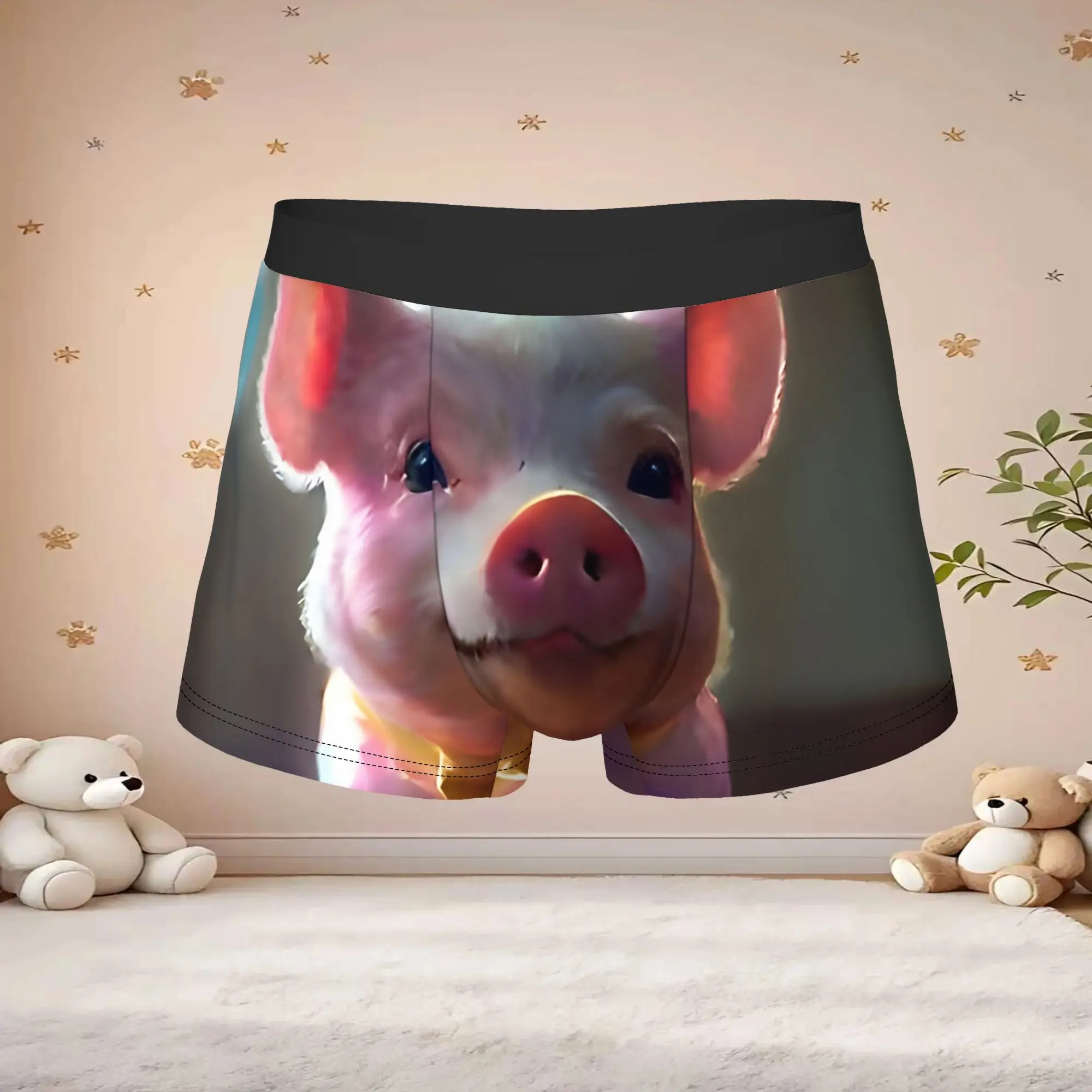 1pc Retro Sweet Piggy Apron Underpants Breathbale Panties Male Underwear Cool Shorts Boxer Briefs