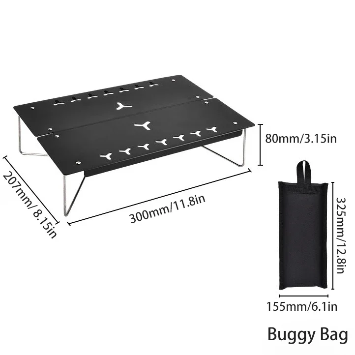 Table de camping ultralégère et pliable, livraison compacte, avec transport, pêche en plein air, 1 pièce