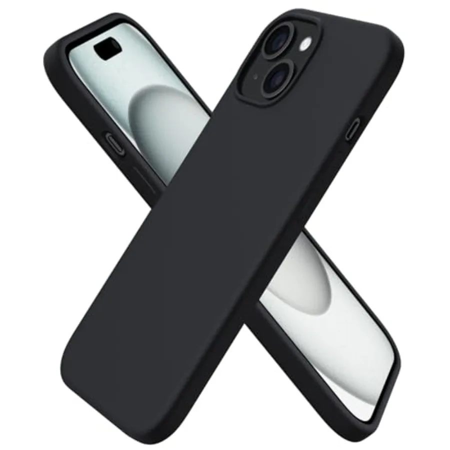

Compatible with iPhone 15 Case 6.1, Slim Liquid Silicone 3 Layers Full Covered Soft Gel Rubber Phone Case, Anti-Scratch Shockpr