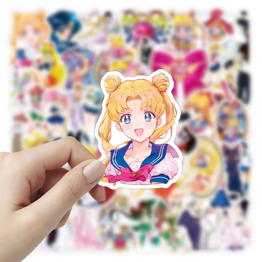 10/30/50pcs Kawaii Sailor Moon Anime Stickers Cute Cartoon Graffiti Decals Decor Phone Notebook Suitcase Sticker for Girls Toy