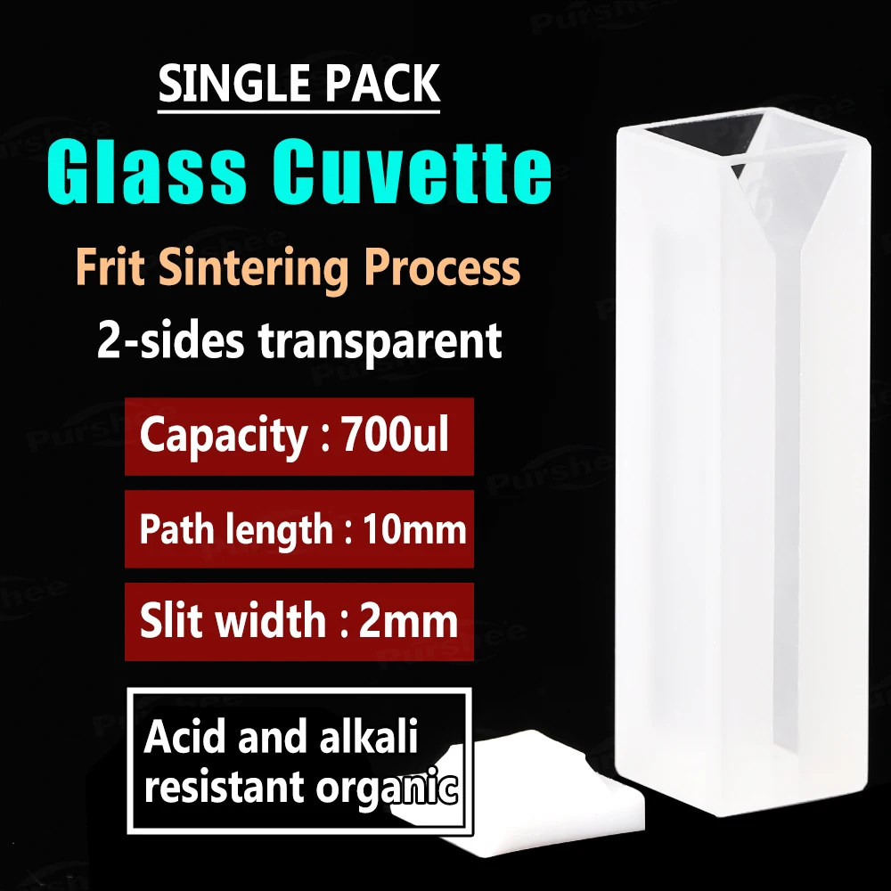 Glas-Schlitz-Mikroküvette 1/2/3/4/5mm Schlitzbreite Beidseitige Lichtdurchlässigkeit Schattierter/Nicht-schattierter Typ Labor-Probenküvette – Detail 13